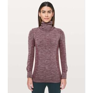 Lululemon Woolly Wonder Turtleneck Size 6 Wine Burgundy Athletic Activewear